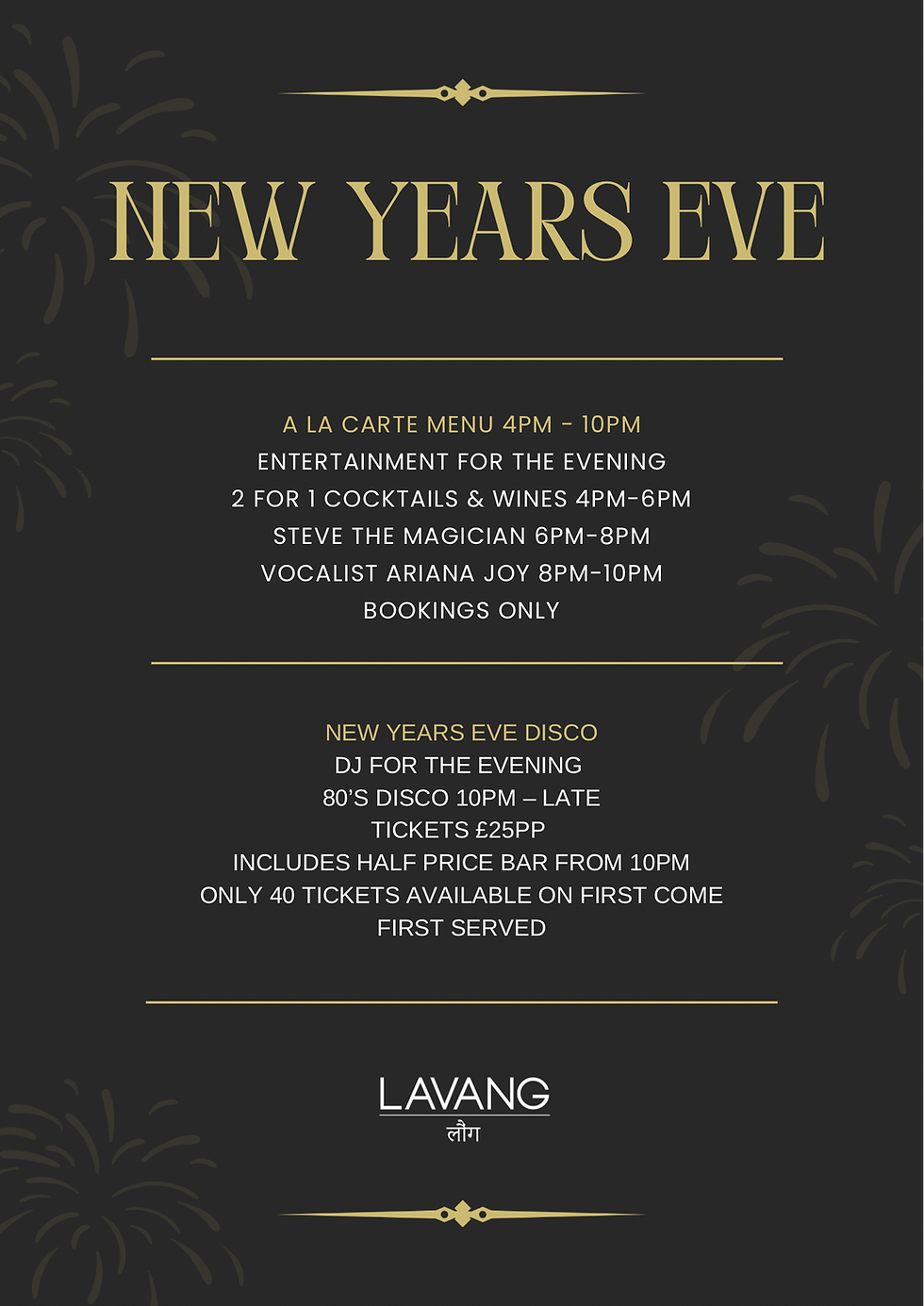 NYE Dinner 2025