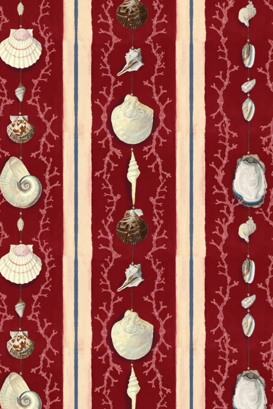 Thumbnail: Wandtapete Coquillage Dunkelblau