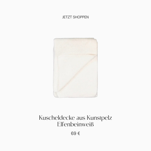 Kunstpelz-Decke in Elfenbeinweiß
