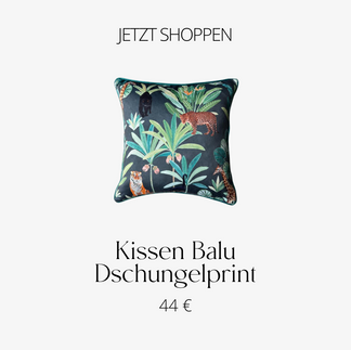 Kissen Balu Dschungelprint Dunkelblau