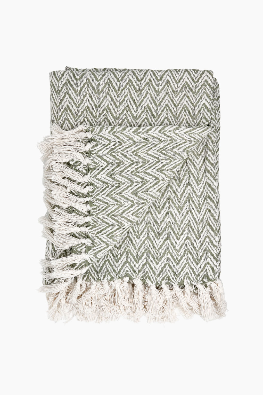 Baumwolldecke Kariertes Muster in Grün