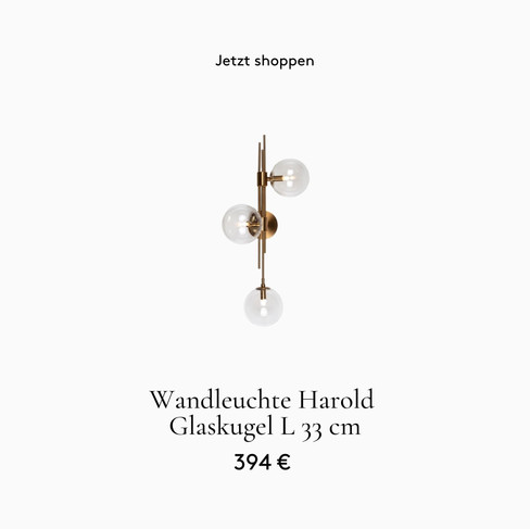 Wandleuchte 3 Glaskugeln Gold