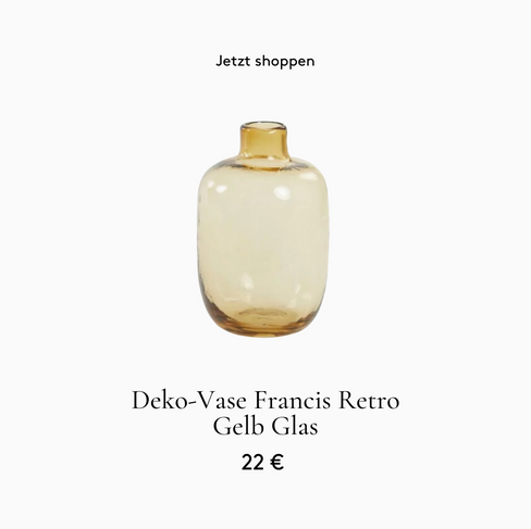 Flaschenvase aus Glas in Gelb