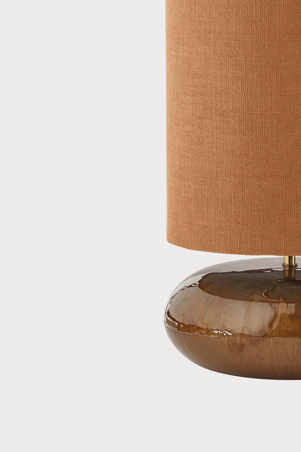 Mid-century Tischleuchte in Orange mit Retro-Sockel, 48x25cm