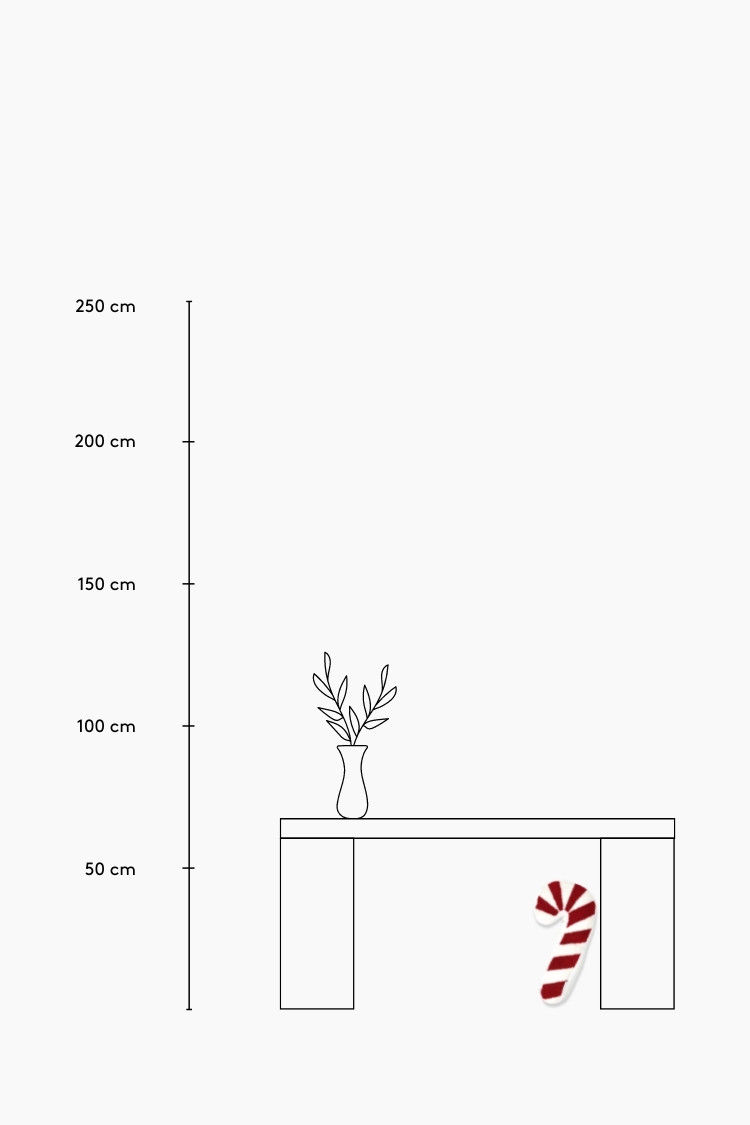 Thumbnail: Dekoratives Zierkissen in Form einer rot-weißen Zuckerstange, H 38 cm