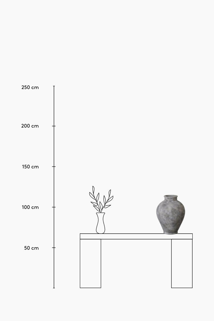 Wasserdichte Keramikvase Grau Antike 36.5x36.5x48cm