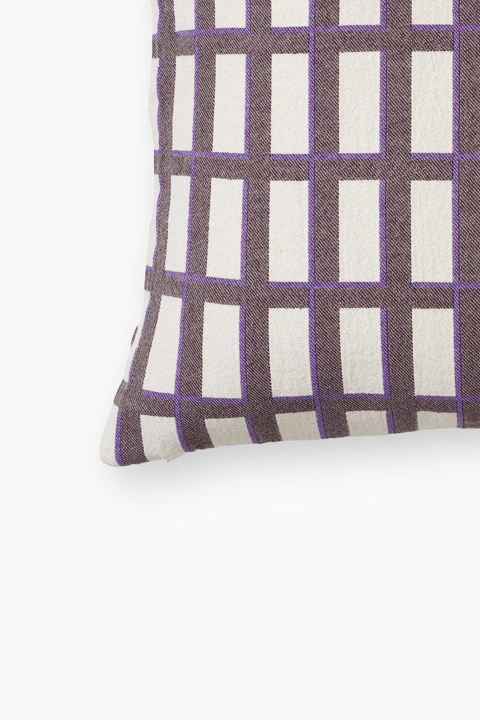 Miniaturbild: Kissenbezug aus 100% Baumwolle in Lila-Beige im Kachelmuster, 50x50 cm