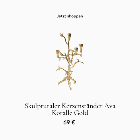 Skulpturaler Kerzenständer Gold Metall