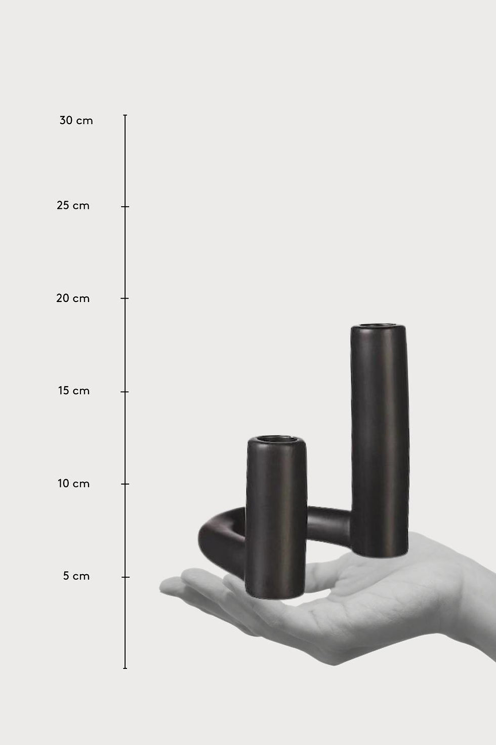 Miniaturbild: Double Stabkerzenhalter aus Porzellan in Schwarz