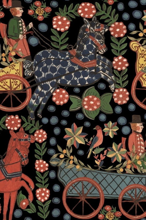 Wandtapete Fasnacht in Schwarz