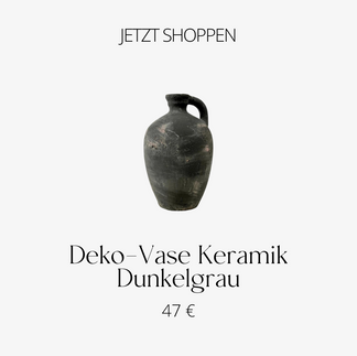 Deko-Vase Keramik Dunkelgrau