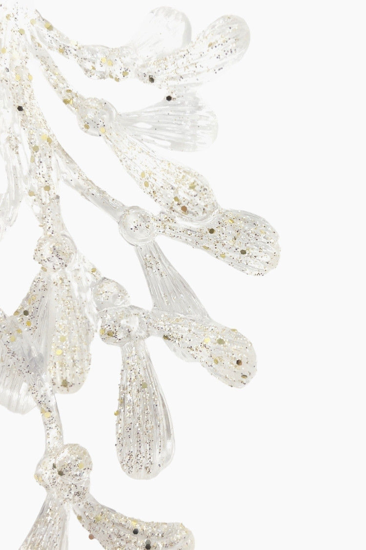 Transparenter Weihnachtsanhänger in Form eines Tannenzapfens mit goldenem Glitter, 15x10 cm