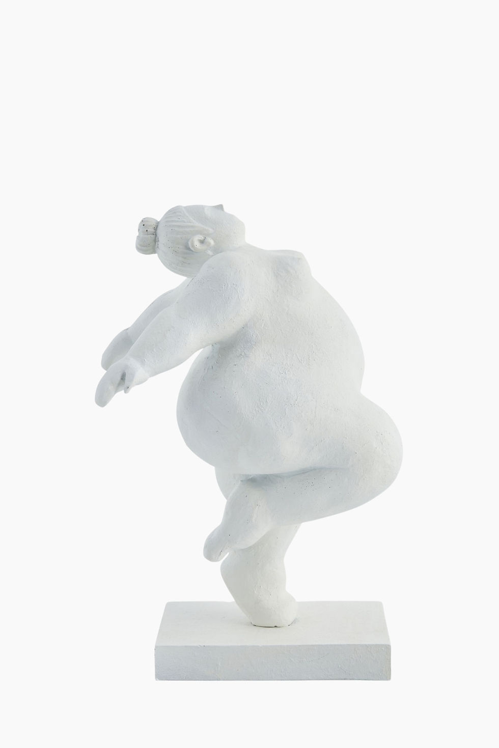 Tanzende Frauenfigur Serafina in Weiß aus Kunststein, H 23 cm