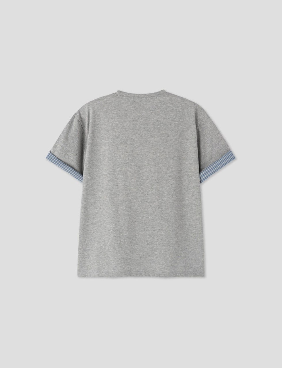 縮圖：反捲袖格紋短款Tee