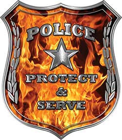 Thumbnail: Protect & Serve Police Law Enforcement REFLECTIVE Decals - Inferno Collection