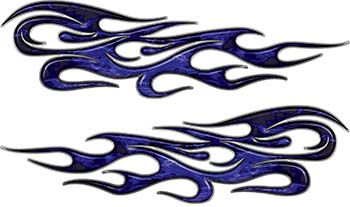 Thumbnail: Traditional Tribal Flame Decals with Silver Outline - Inferno Collection