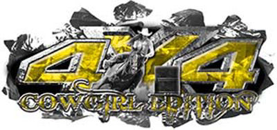 Thumbnail: Cowgirl Edition 4x4 Decals with Ripped Metal and Barrel Racing - Camo Collection