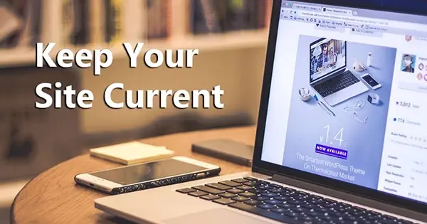 Viewing a new website release on a laptop