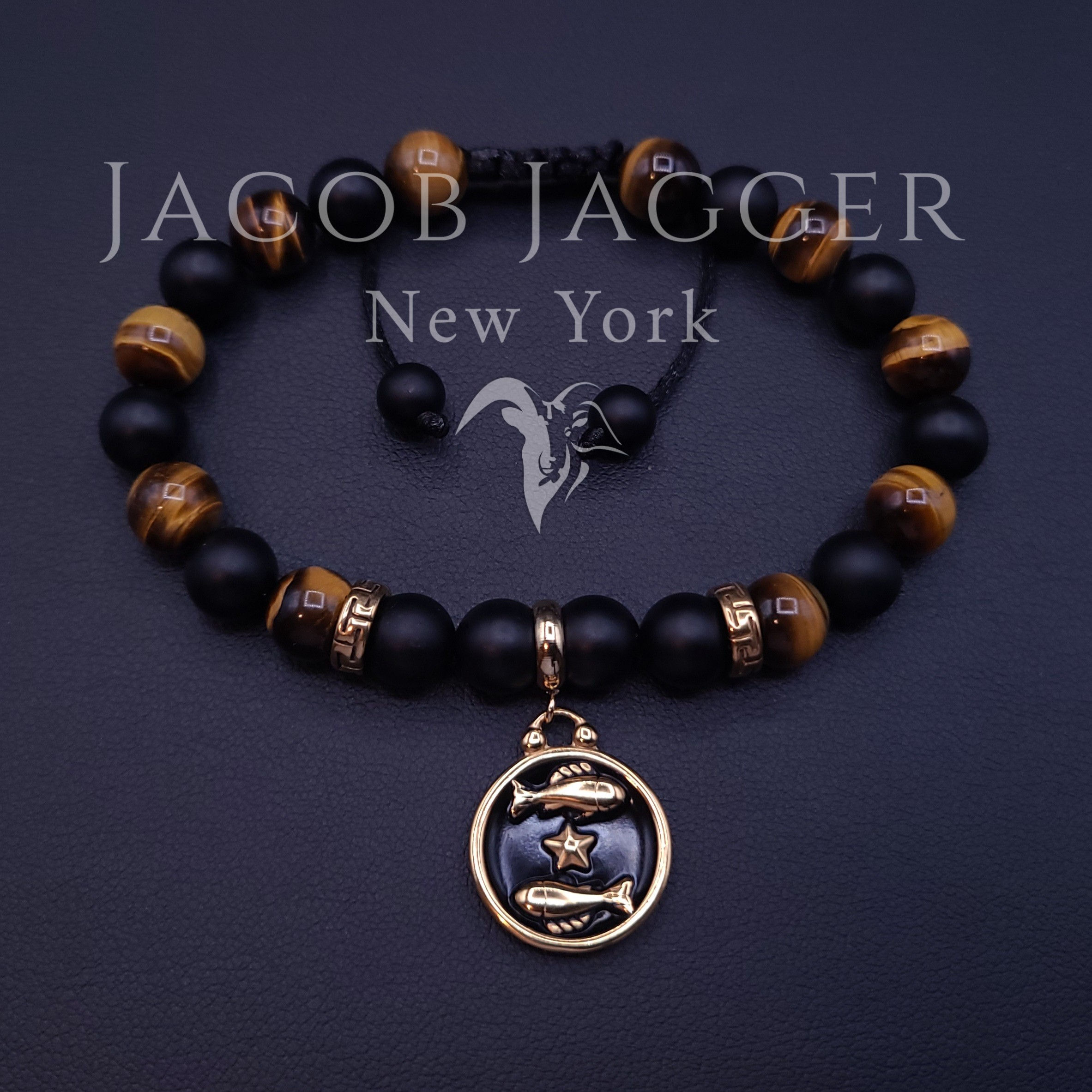 Onyx & Tiger's Eye Pisces Bracelet