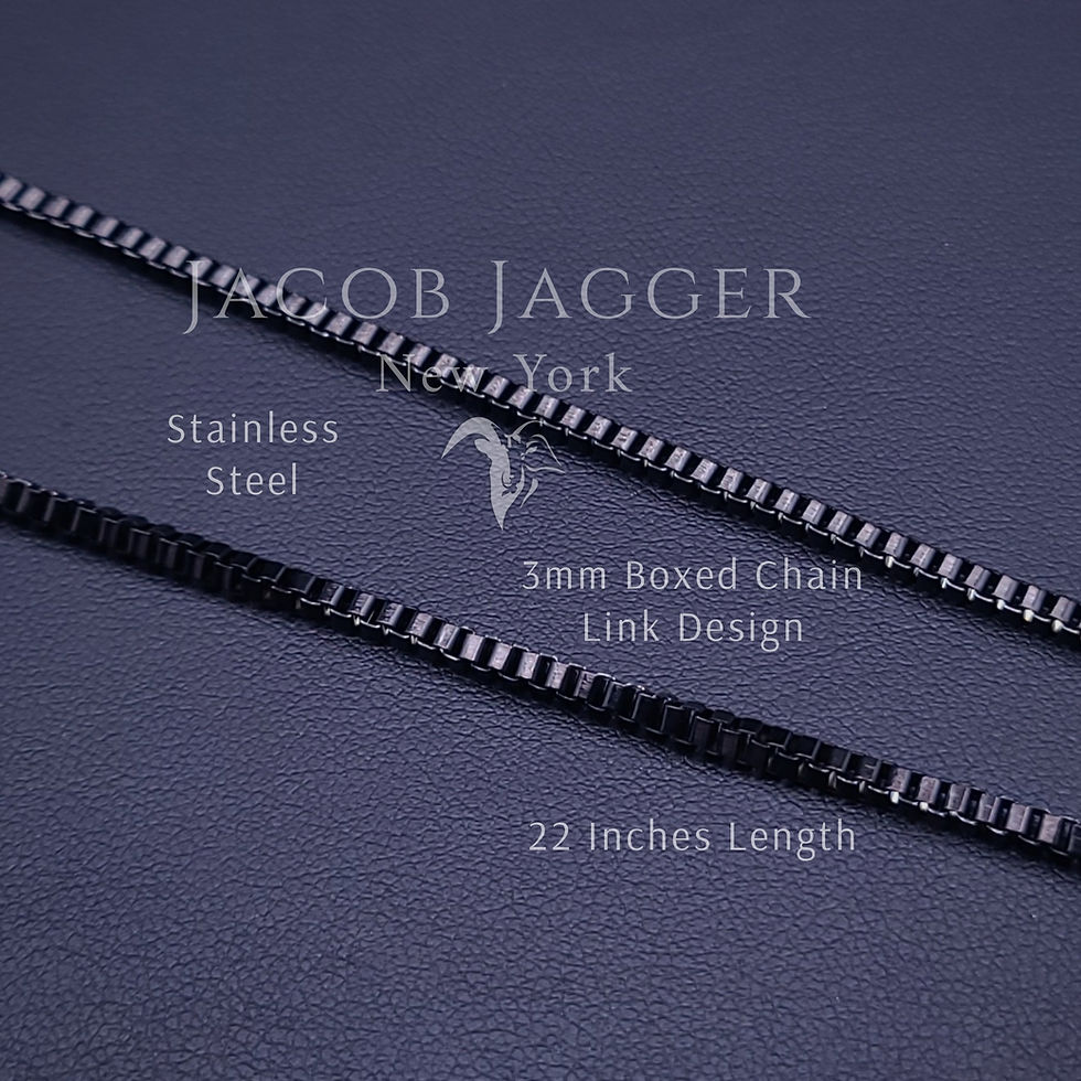 Thumbnail: 3mm boxed chain link stainless steel necklace for men from etsy.com, etsy, jacob jagger bracelets
