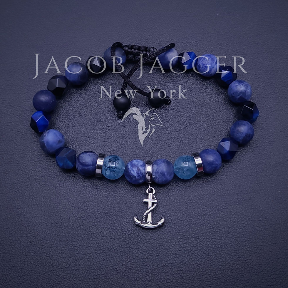 Thumbnail: anchor bracelet for men, anchor bracelet mens, mens anchor bracelet, sodalite bracelet men, sodalite bracelet for women