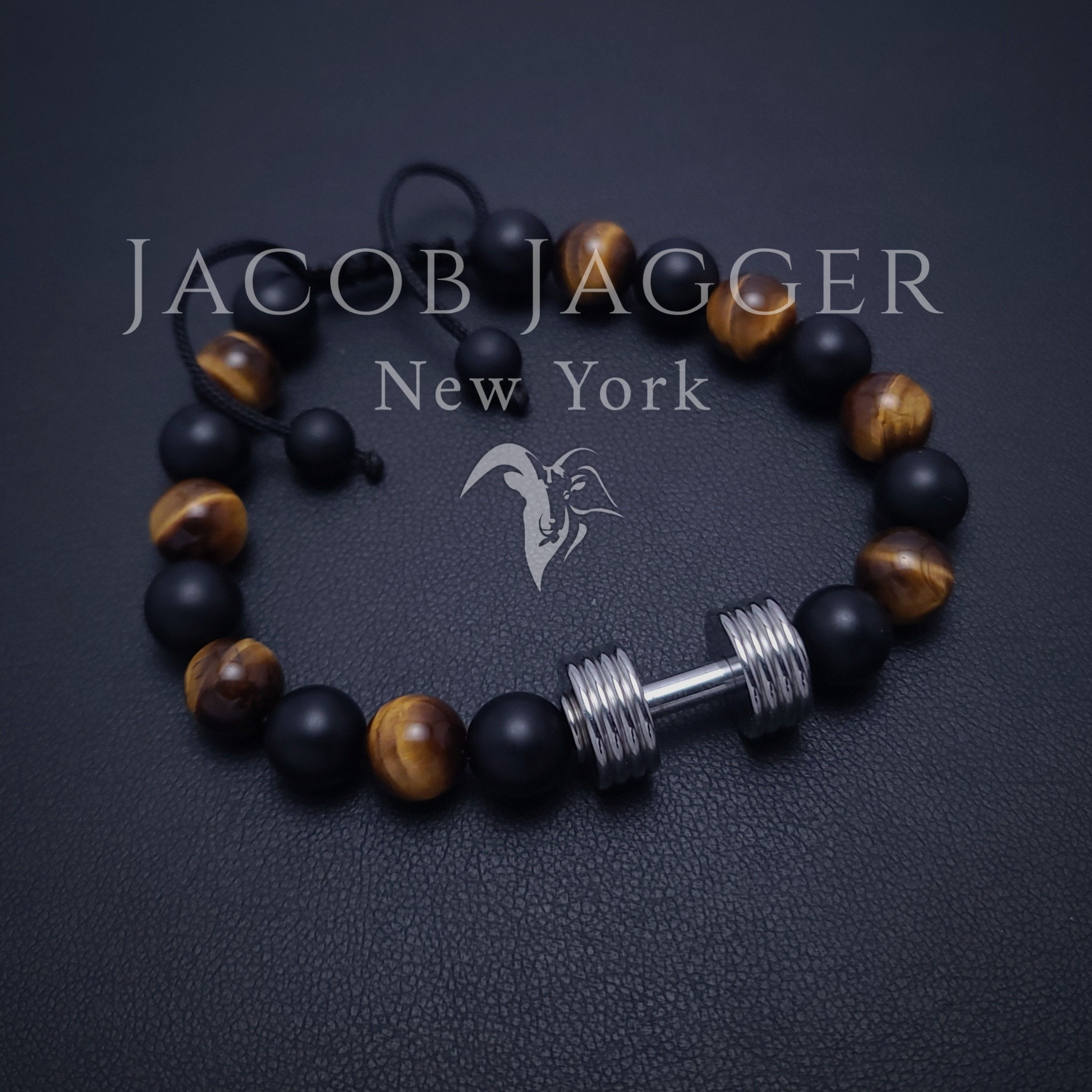 Onyx & Tiger's Eye Dumbbell Bracelet