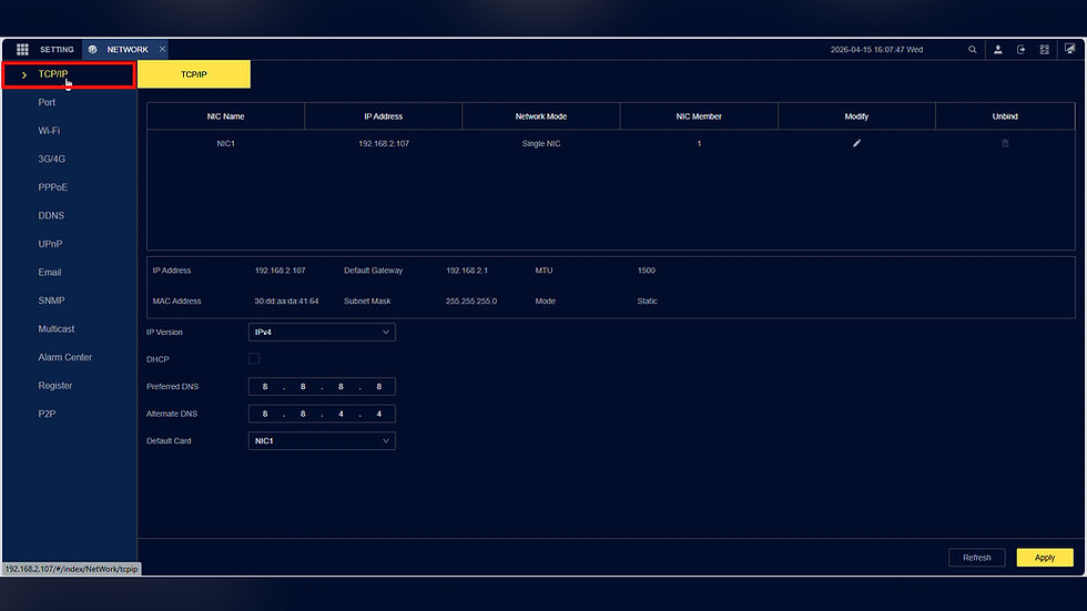 Step 2 – Open Network Settings