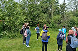 a hiking group outside
