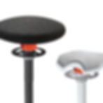 ONGO Roll Hocker mit rundem Sitz und Sattelsitz – ergonomische Sitzlösungen.