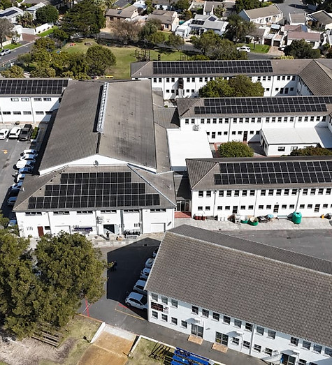 Roof mounted solar system on a school