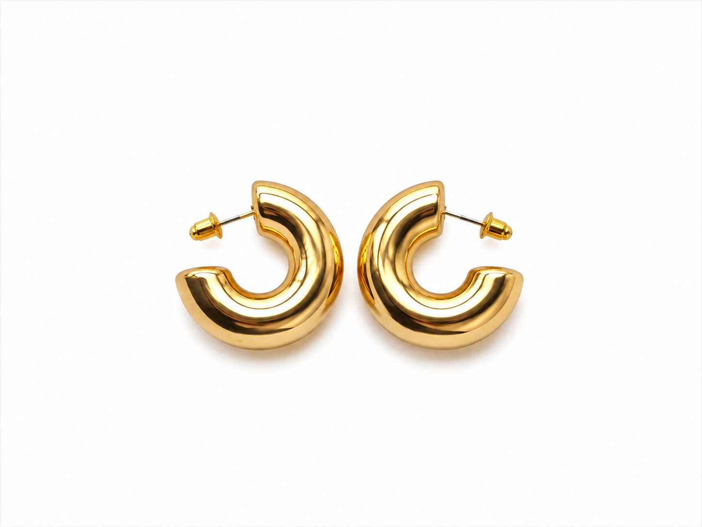 Chunky Gold or Silver Hoop Earrings