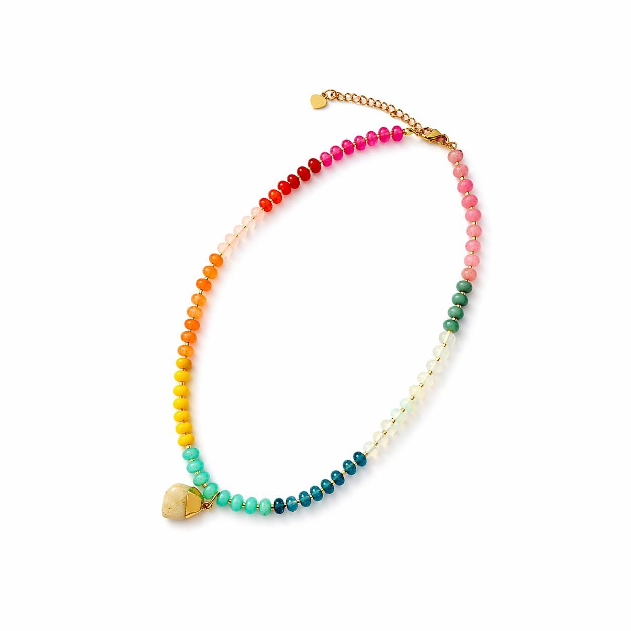 Isla Necklace - Handmade Boho Natural Stone Necklace with 14K Gold Plating