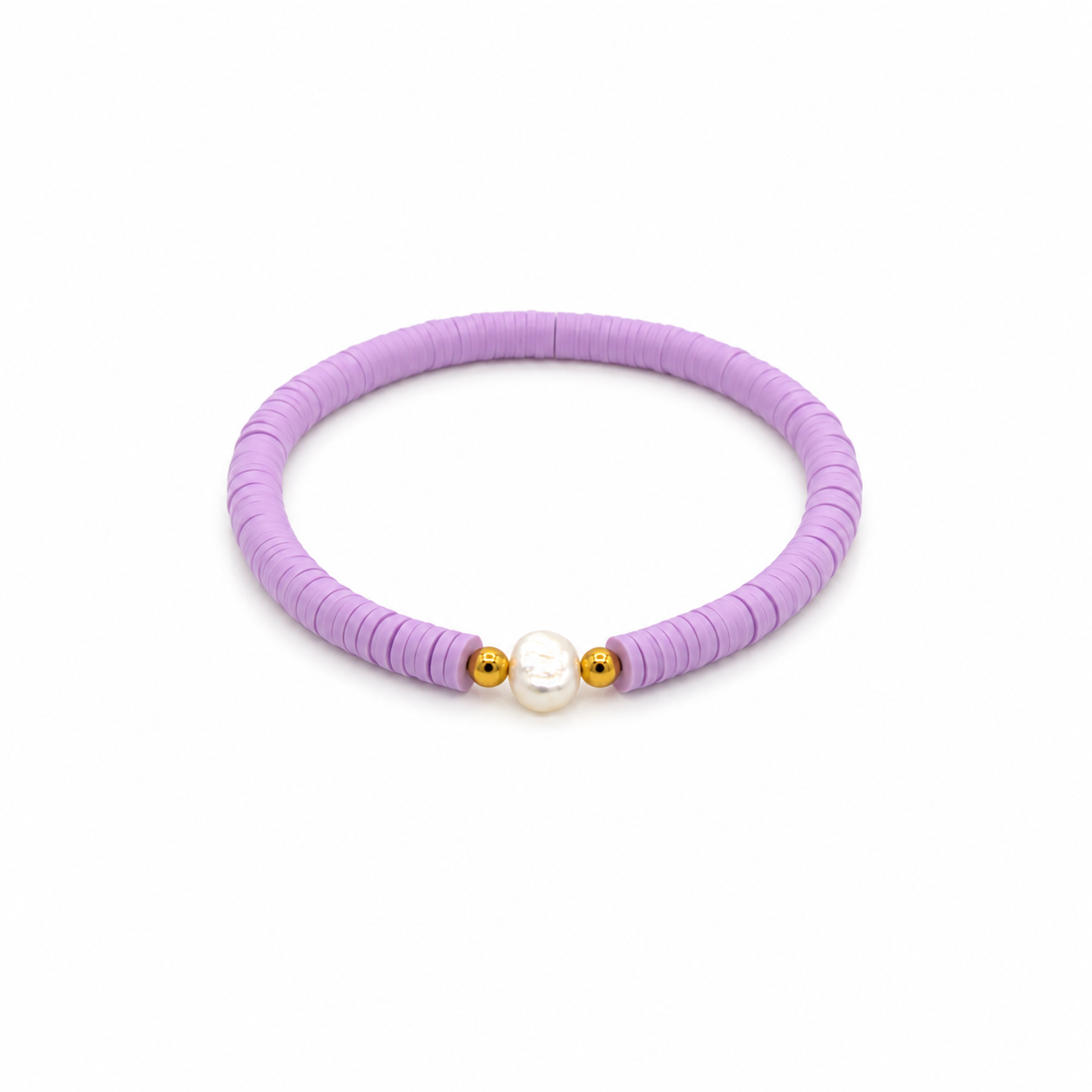 Handmade Beaded Bracelet with Freshwater Pearl & Gold Accent