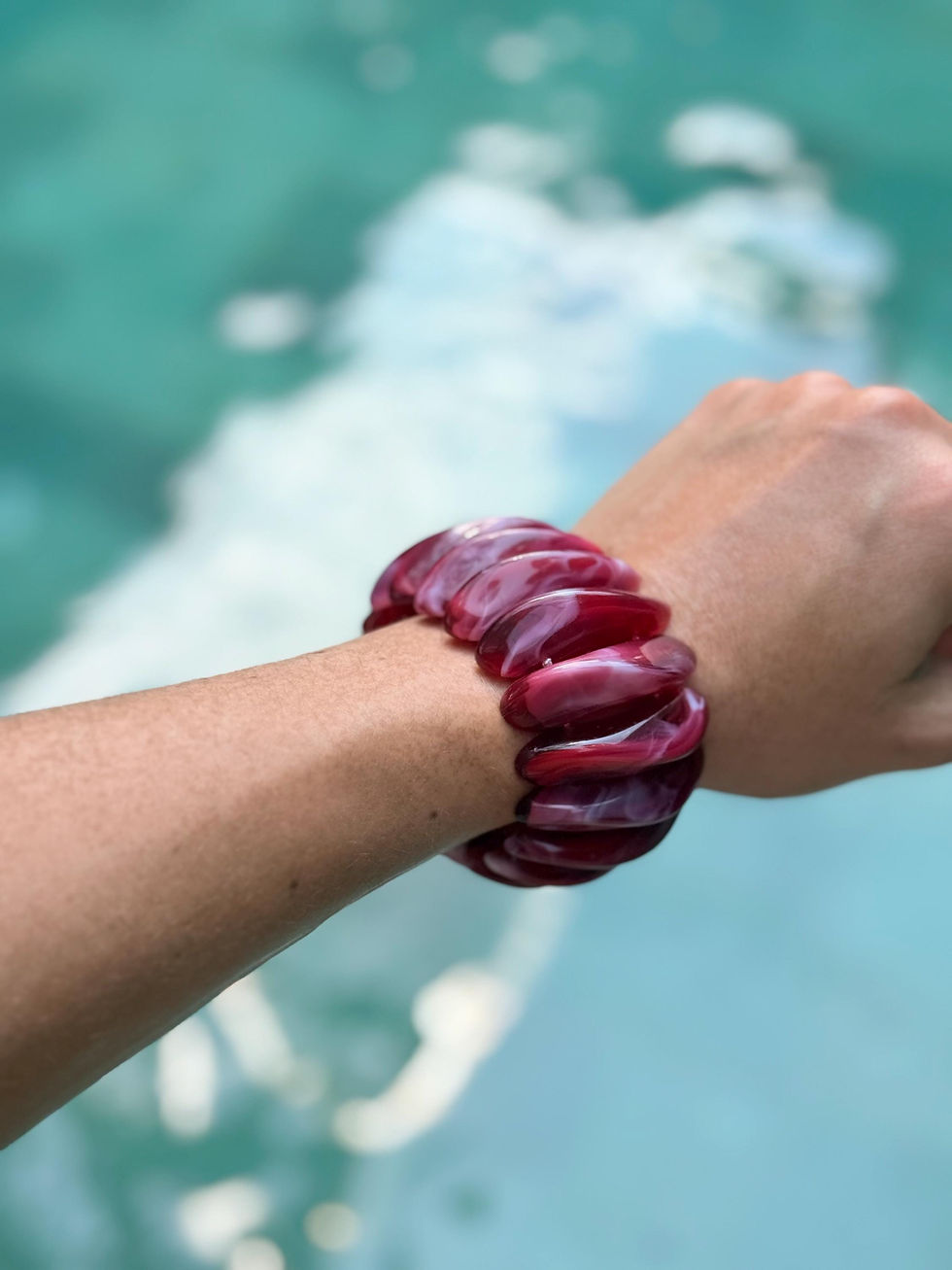 Thumbnail: Sangria Bracelet - Red Statement Bracelet - Chunky Resin Bracelet