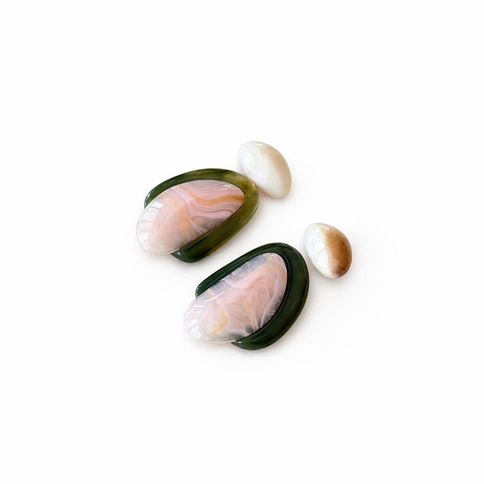 Thumbnail: Terra Earrings - Marble Resin Statement Earrings