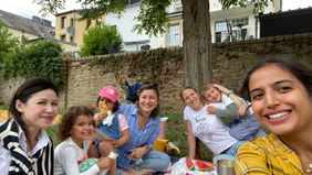 Splendid mothers and their lovely children in Luxembourg, Belair