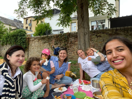 Splendid mothers and their lovely children in Luxembourg, Belair