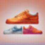Generate an image of a Nike Air Force 1 sneaker, seen from the side, with its colors refre