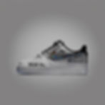 Create an image of a Nike Air Force 1 sneaker, seen from the side, adorned with small, int