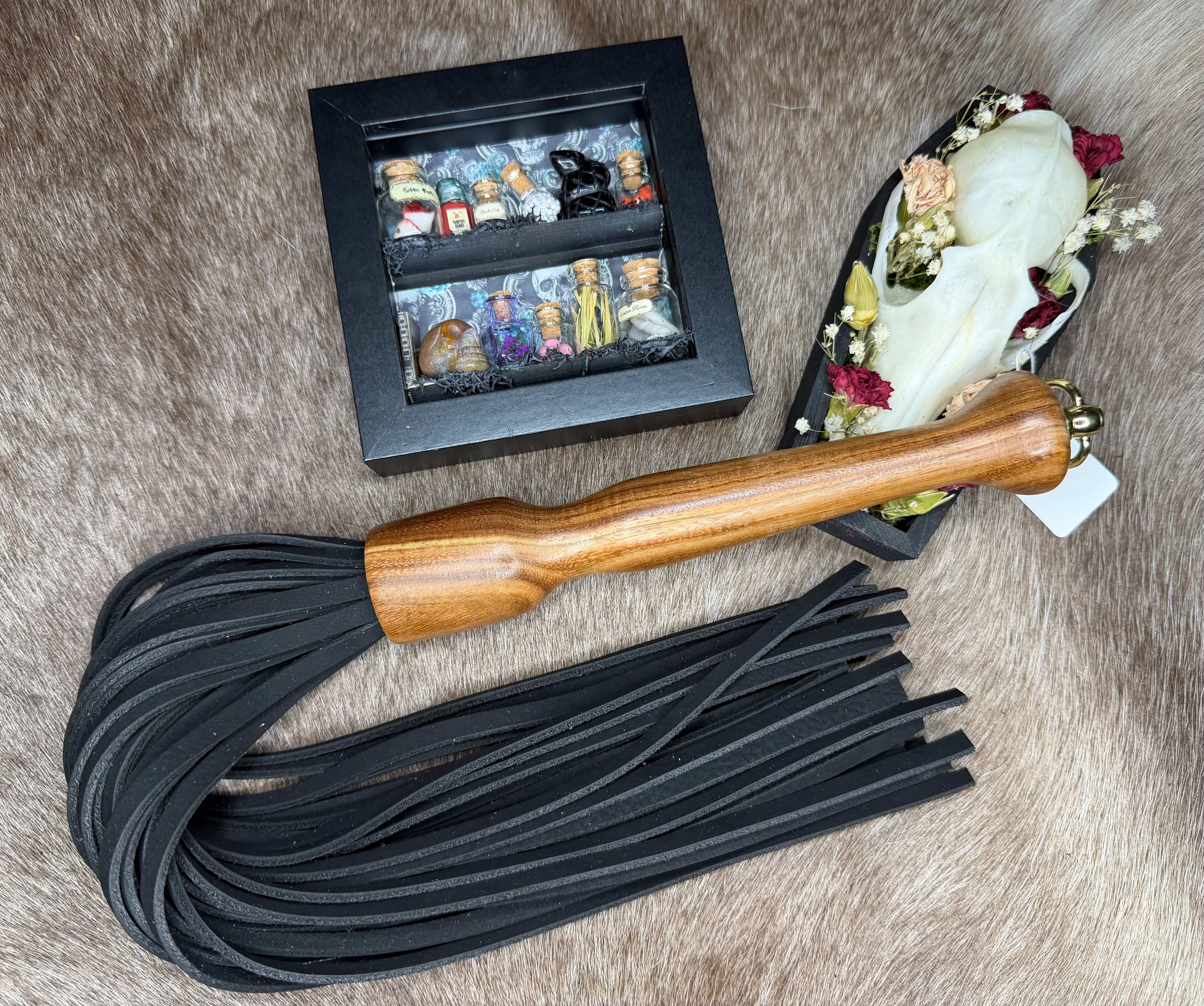 Black Suede Flogger - Shortie
