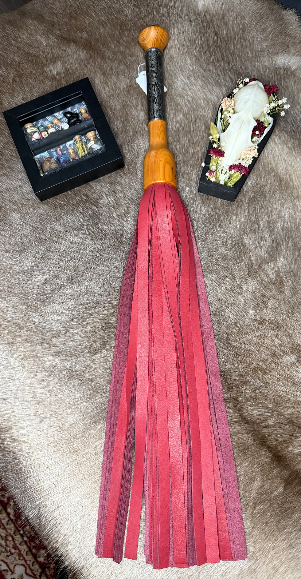 Thumbnail: Super Soft Red Leather Flogger - FILIGREE