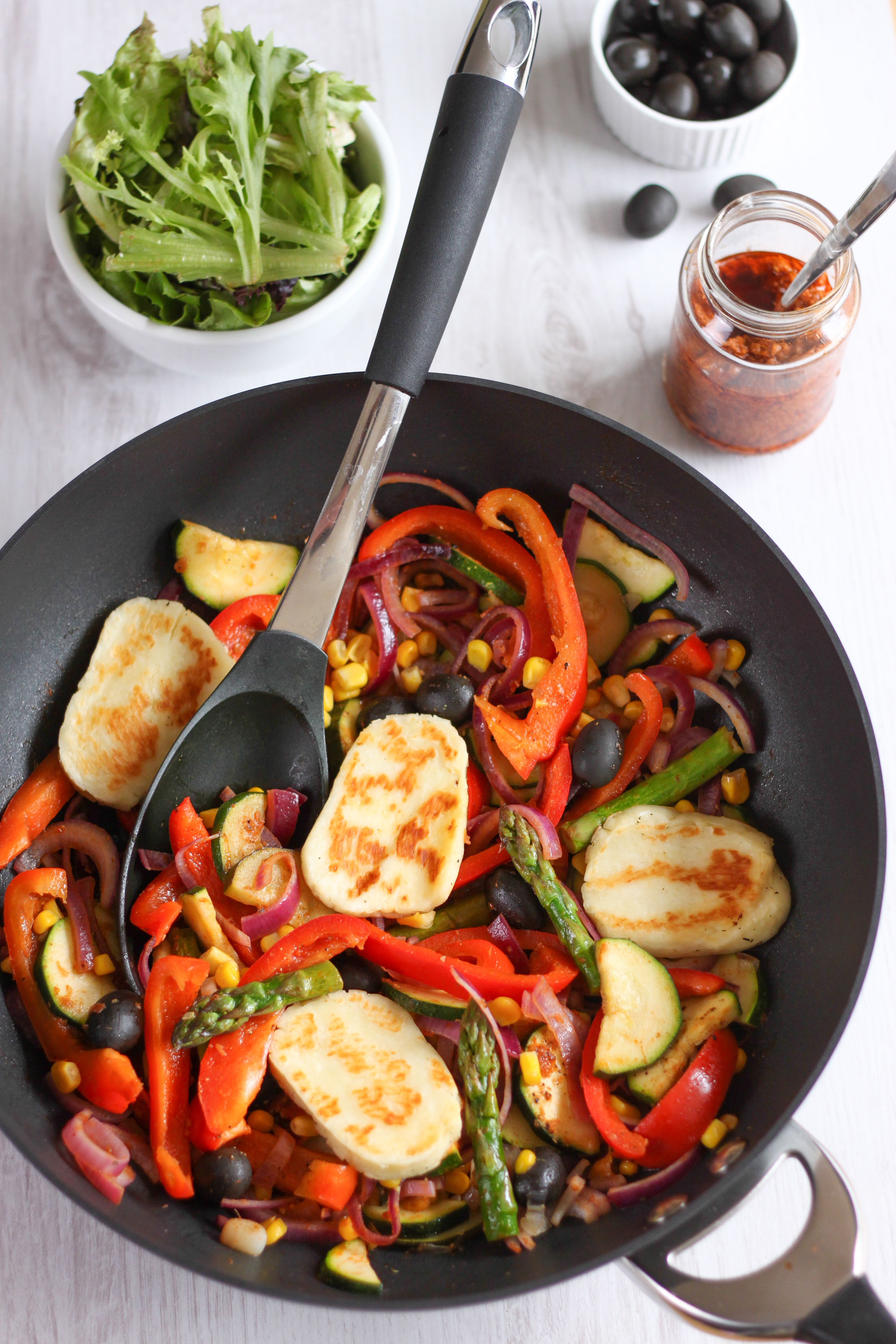 Mediterranean Stir Fry with Halloumi