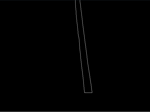Output of Canny edge detection applied to image shot in previous section