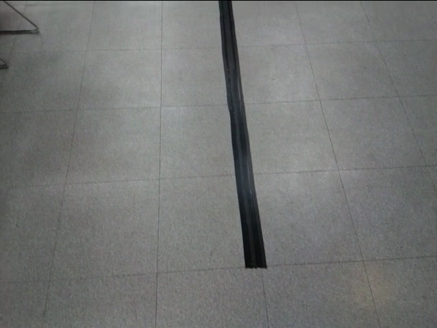 Image of black line on floor taken with picamera