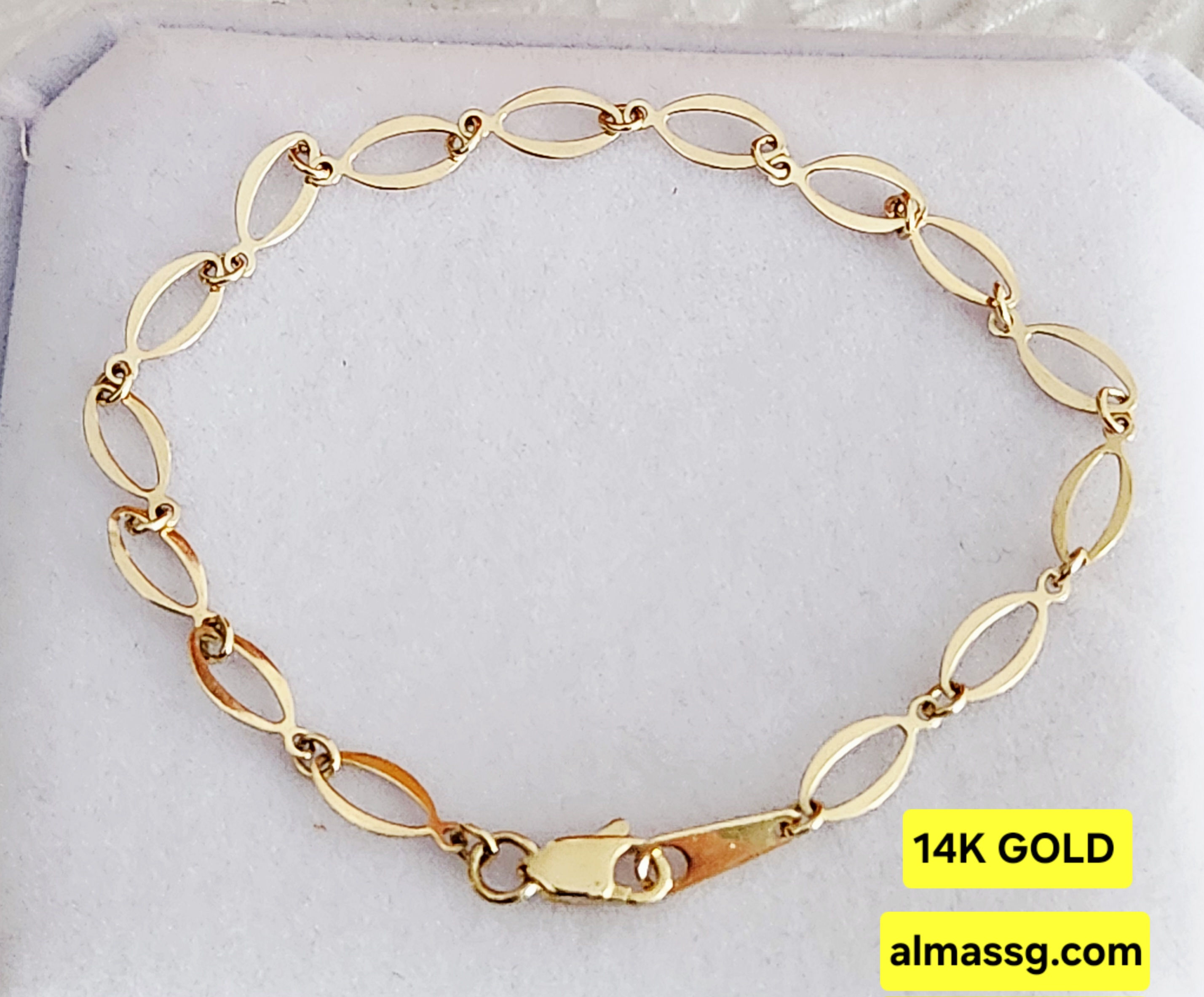 14K Gold Bracelet  7.5 Inch