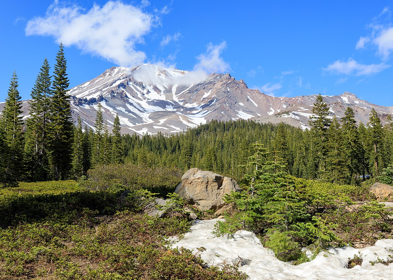 Mount Shasta from Bunny Flat trailhead on the south side of the mountain