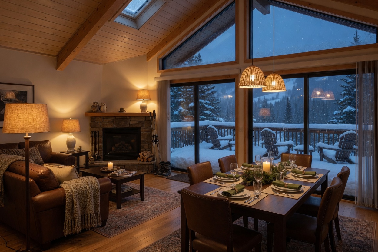 Stay lodging interior or exterior, no faces