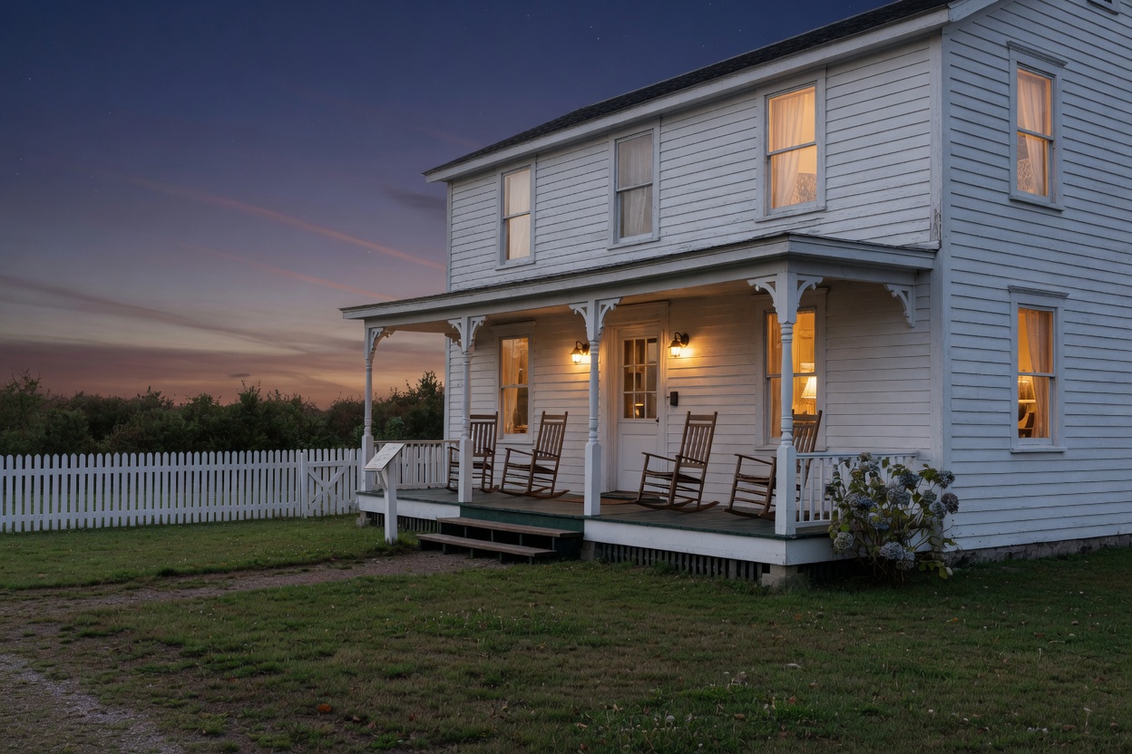 Inn stay exterior, no faces