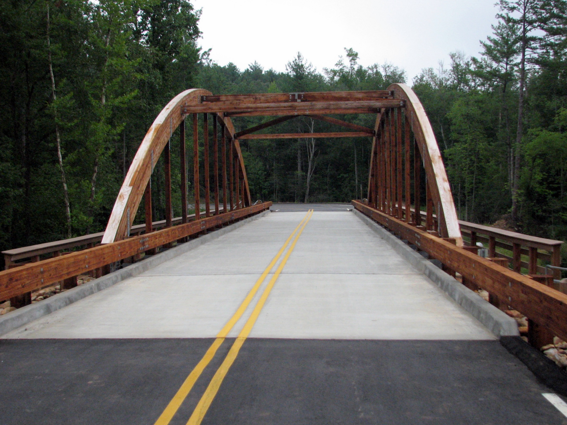 Fonta Flora wooden arch bridge at Lake James State Park