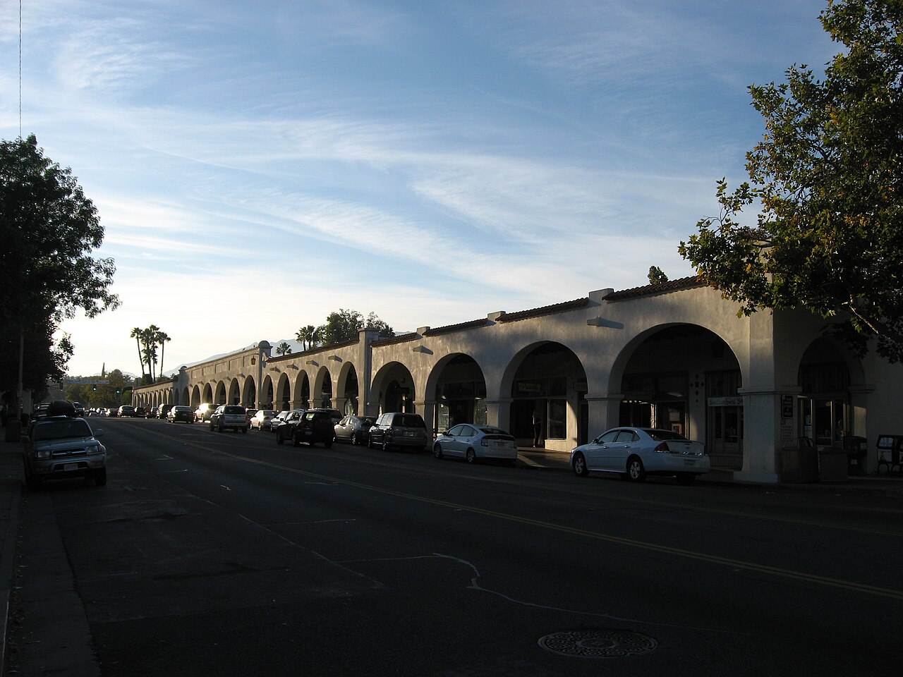 The Spanish Colonial arcade along Ojai Avenue in downtown Ojai.